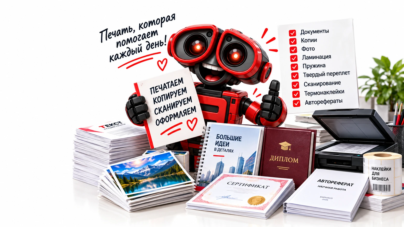 Копицентр — иллюстрация студии ТЕКСТ
