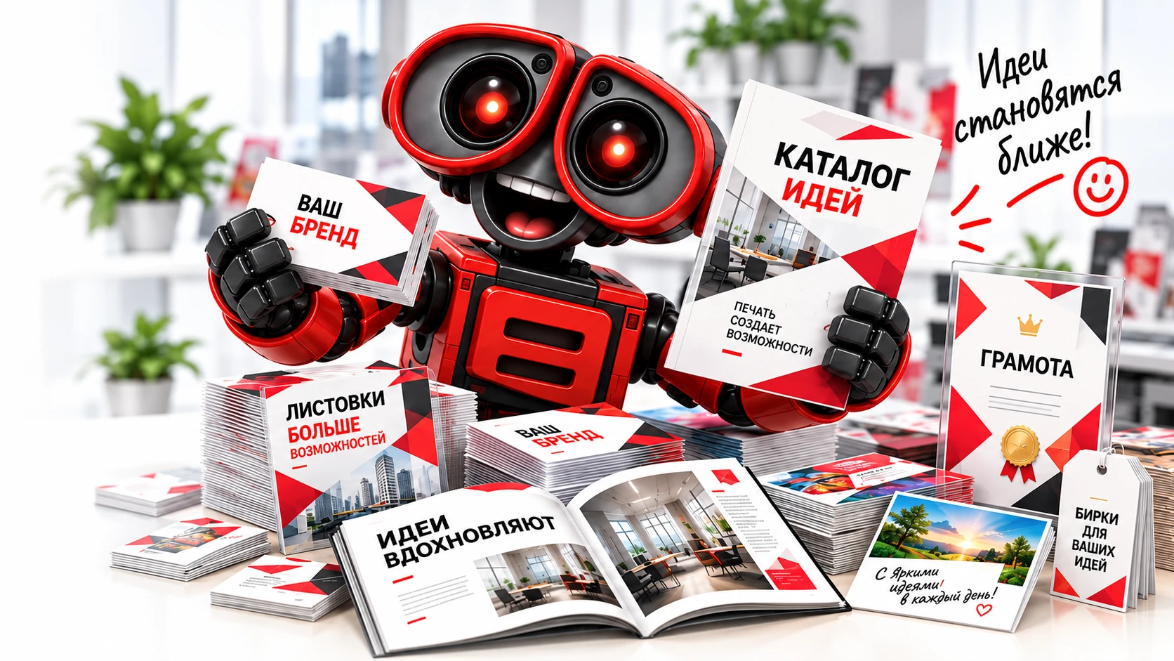 Листовая полиграфия — иллюстрация студии ТЕКСТ