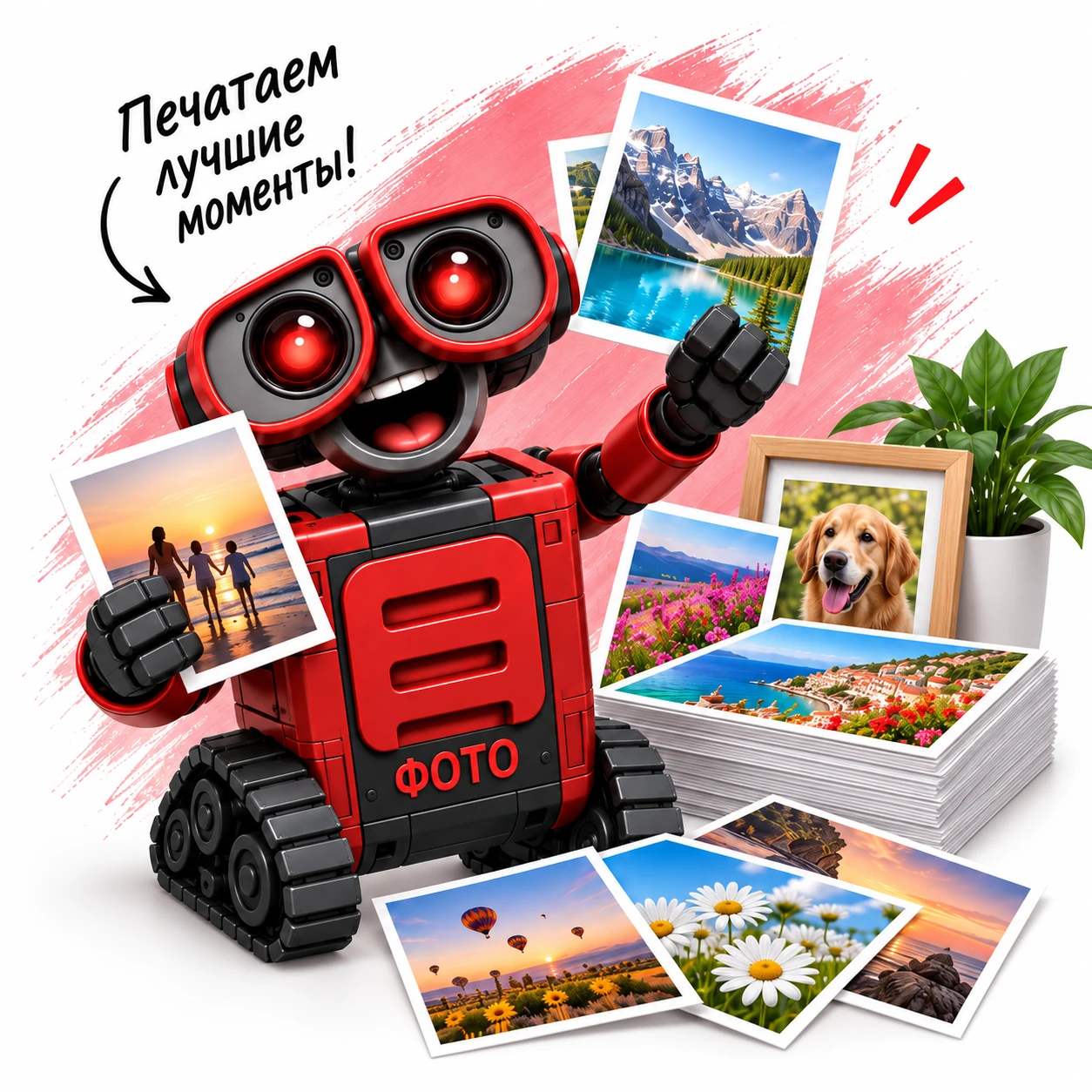 Печать фотографий — иллюстрация студии ТЕКСТ
