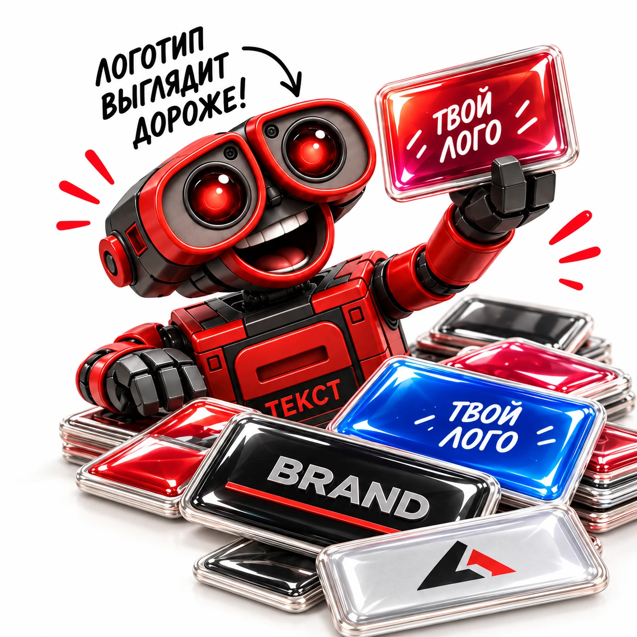 Прямоугольные 3D-стикеры
